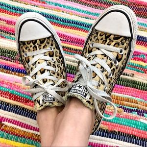 Converse All Star Leopard Print Low Top Sneakers